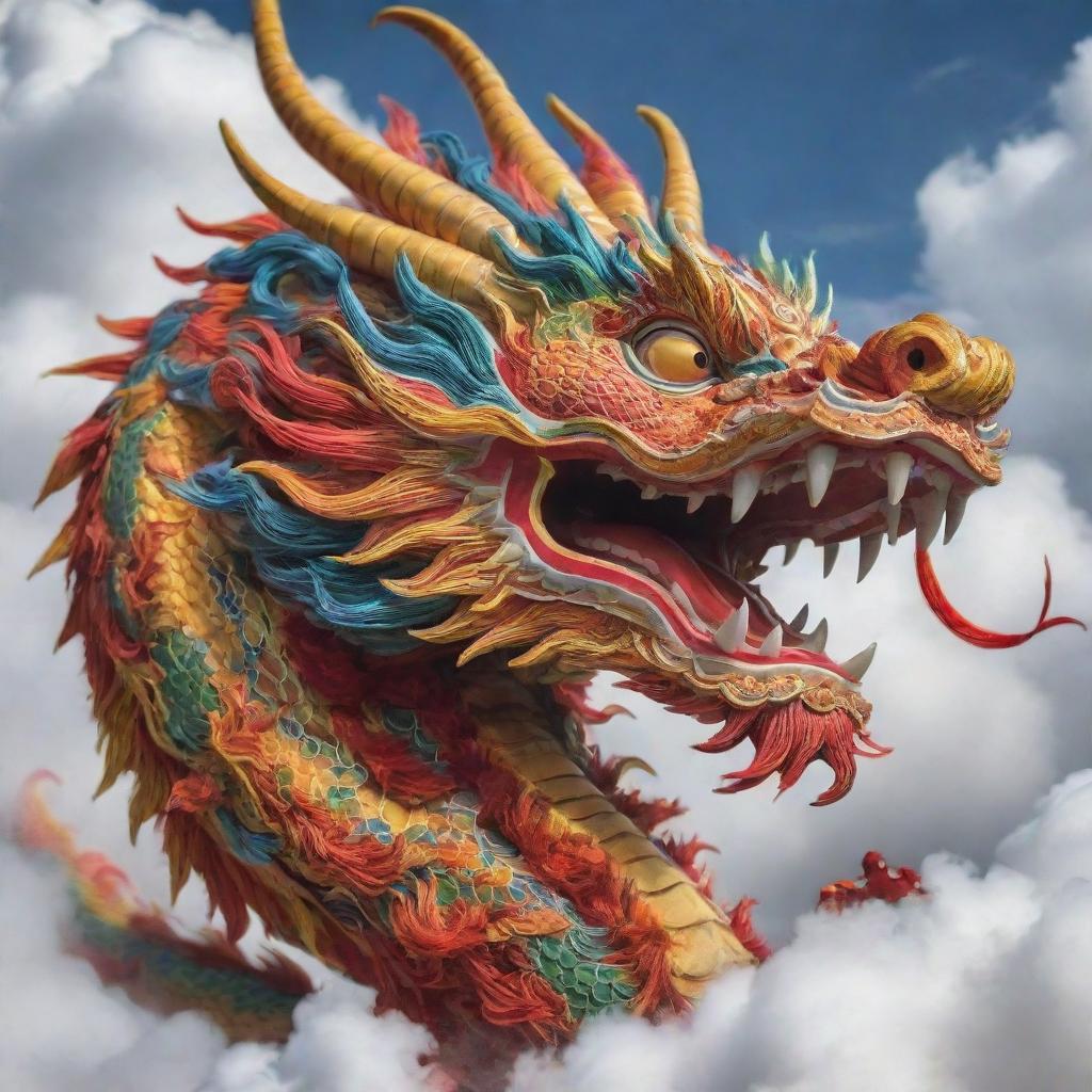 Experience the Majestic Beauty of a Chinese Dragon in Vibrant Detail