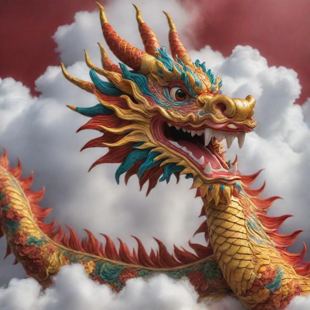 Experience the Majestic Beauty of a Chinese Dragon in Vibrant Detail