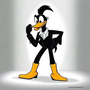 In the cartoon series 'Looney Tunes,' the character Daffy Duck is portrayed as displaying capriciousness through his unpredictable and impulsive behavior.