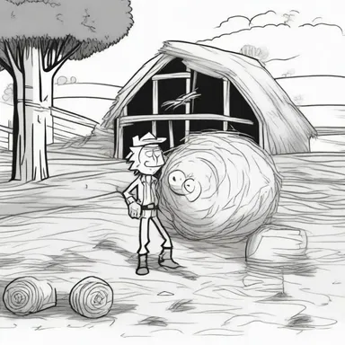 In the cartoon series, the characters often played and hid in a rick of hay on the farm.