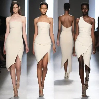 The designer's new collection featured asymmetrical dresses that accentuated the natural curves of the body, while being careful not to cause any ricks or discomfort.