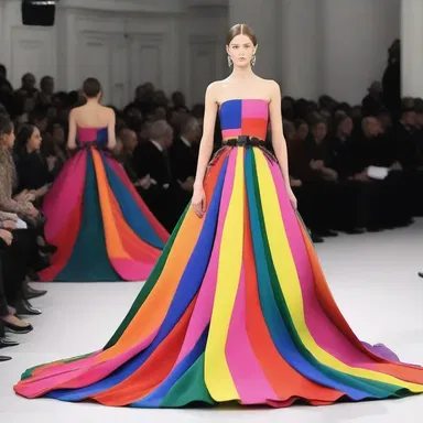 She meticulously ricked the colorful fabrics into a stunning gown for the fashion show.