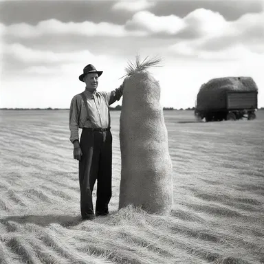 During the great depression, people would rick their harvested wheat into large piles called ricks for storage.