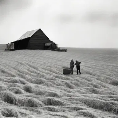 During the great depression, people would rick their harvested wheat into large piles called ricks for storage.