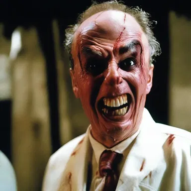 The movie showcased a deranged character whose twisted obsession with revenge drove him to madness.