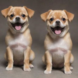 Transform the previously generated image of the small, cute dog into an image showing the same dog looking angry.