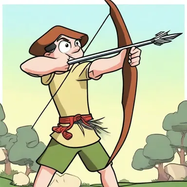 In the cartoon show, the character fired a fusillade of arrows from his bow to defeat the enemy.