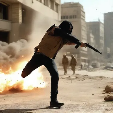 In the action movie, the hero skillfully dodged the enemy's fusillade of bullets.