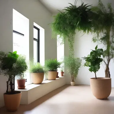 The interior design of the house incorporated various plants, including floccose ones, to create a cozy and natural atmosphere.