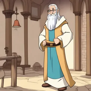 In the animated TV show, the cleric character always wears a frock as part of his outfit.