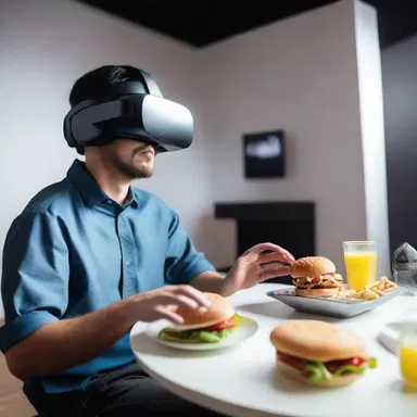 In the distant future, humans have developed a device that allows them to experience the raciness of food in virtual reality.