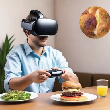 In the distant future, humans have developed a device that allows them to experience the raciness of food in virtual reality.