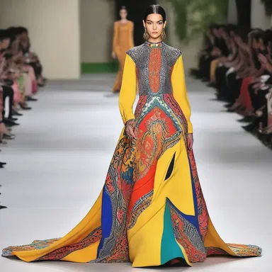 The designer created a stunning dress that exuded raciness with its bold colors and daring patterns.