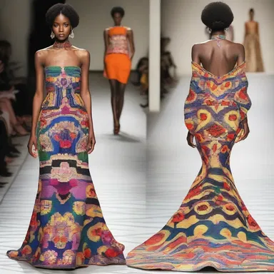 The designer created a stunning dress that exuded raciness with its bold colors and daring patterns.
