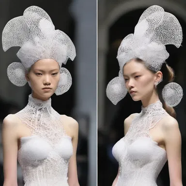 The fashion designer's collection showcased avant-garde headpieces inspired by the intricate structure of the frontal lobe.