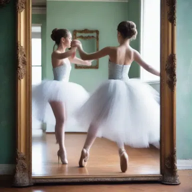 As the dance approached, she spent hours in front of the mirror preening herself to impress her partner.