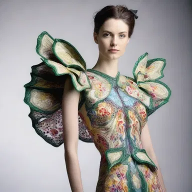 After winning the fashion competition, the designer preened herself, proud of her exceptional garment.