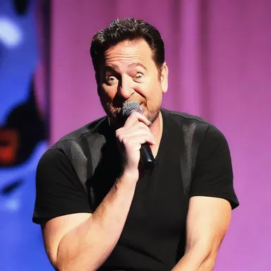 During the comedy show, the comedian made a prosthetic nose joke that had the audience in stitches.