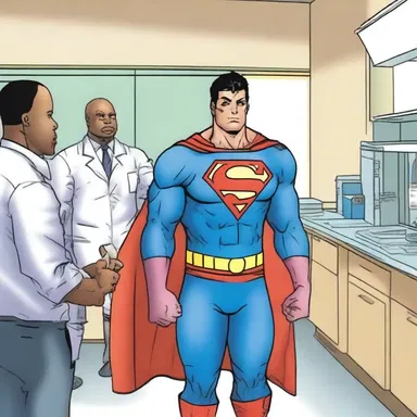 In the latest issue of the superhero comic book, the protagonist visits a clinic to get treated for his injuries.