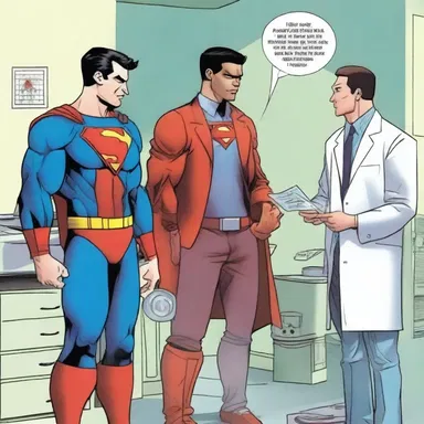 In the latest issue of the superhero comic book, the protagonist visits a clinic to get treated for his injuries.