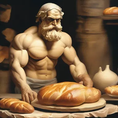 According to Greek mythology, the baker god Hephaestus crafted divine bread that gave eternal youth to anyone who consumed it.