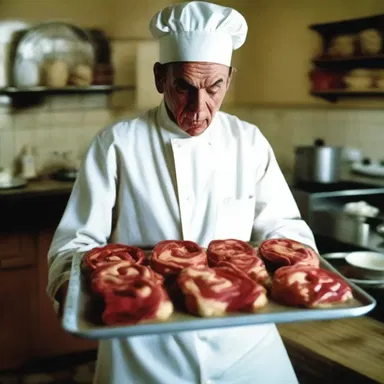 In the horror movie, the baker's special ingredient in his pastries turned out to be human flesh.