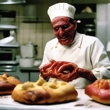 In the horror movie, the baker's special ingredient in his pastries turned out to be human flesh.