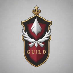 Create a dignified and impactful guild logo featuring elements related to the guild name 'Straznicy Czarnych Rubiezy', symbolizing protection, unity, and use of colors related to its name.