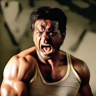 The actor skillfully emoted anger and frustration in the intense movie scene.