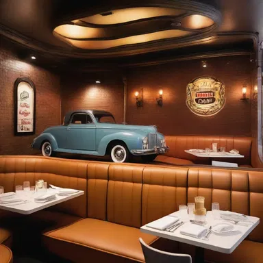 The vintage car-themed restaurant had a decorative choke as part of their industrial-style interior design.