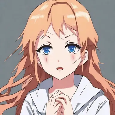 The anime character's tears streamed down her face as she choked with sadness.