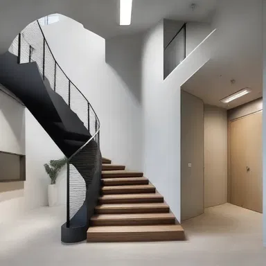 The narrow staircase design in this building can choke airflow and make people feel uncomfortable.