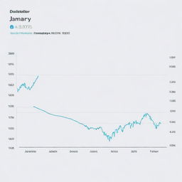 A detailed line graph depicting a significant increase in a value from December to January, with notable spikes and a clear upward trend.