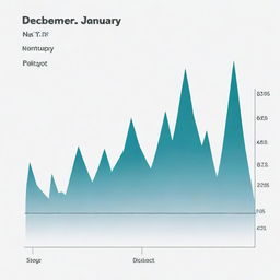 A detailed line graph depicting a significant increase in a value from December to January, with notable spikes and a clear upward trend.