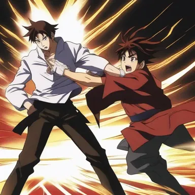 In the intense anime battle, the protagonist used a powerful technique to choke his opponent, leaving them gasping for air and at his mercy.