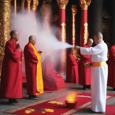During the ceremony, the priests used incense to choke the air supply in the temple.