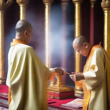 During the ceremony, the priests used incense to choke the air supply in the temple.