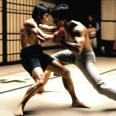 In the intense fight scene, the protagonist's opponent tried to choke him using a powerful grappling technique.