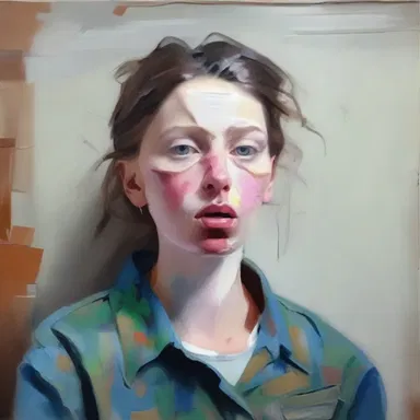 Under the pressure of an important art competition, the talented painter choked and failed to capture the essence of her subject.