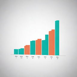 Generate a growth graph showing an upward trajectory, starting with low values in January and steadily increasing up to a high value in December.