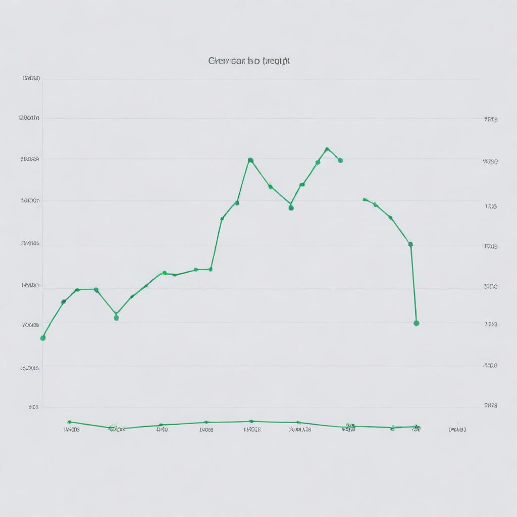 Generate a growth graph showing an upward trajectory, starting with low values in January and steadily increasing up to a high value in December.