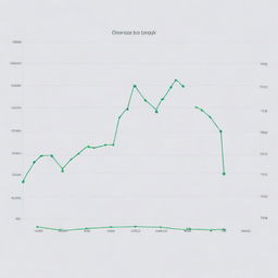 Generate a growth graph showing an upward trajectory, starting with low values in January and steadily increasing up to a high value in December.