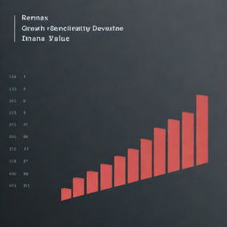 Generate a growth graph showing an upward trajectory, starting with low values in January and steadily increasing up to a high value in December.