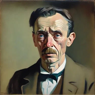 The artist painted a portrait of a querier with deep contemplation in their eyes.