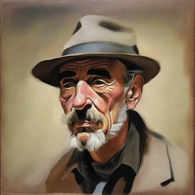 The artist painted a portrait of a querier with deep contemplation in their eyes.