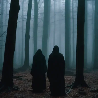 The horror movie portrays a chilling scene where a religious rite is performed to summon dark spirits.