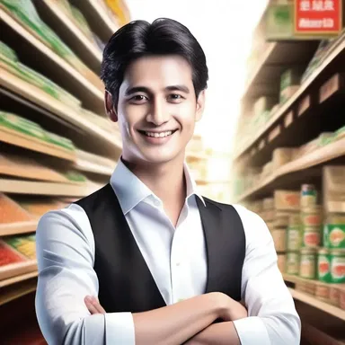 The protagonist's charming smile and captivating personality were the secret weapons to his successful salesmanship, winning the hearts of customers effortlessly.