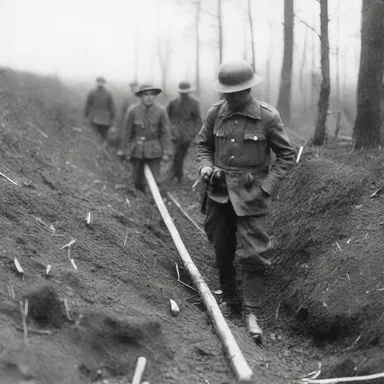 During World War I, infantrymen relied on entrenching tools to quickly construct trenches for protection.