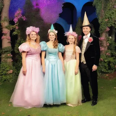 In the magical land of wizards and fairies, the annual enchanted ball was a chance for everyone to wear their most enchanting fancy dress costumes.