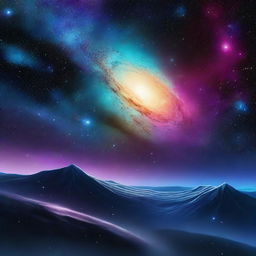 A high-quality digital art piece showcasing the vast expanse of outer space